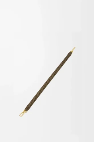 Bracelet spiralé tissé en cuir de veau classique Dark Khaki