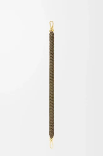 Bracelet spiralé tissé en cuir de veau classique Dark Khaki