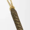 Bracelet spiralé tissé en cuir de veau classique Dark Khaki