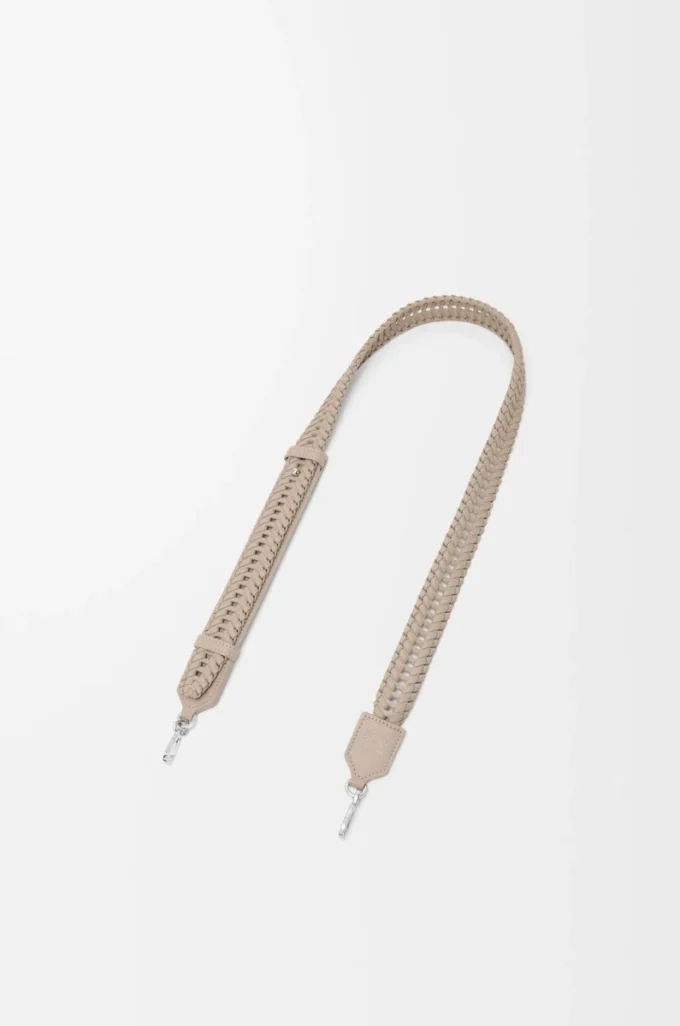 Bracelet tissé en cuir de veau Argile