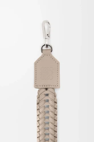 Bracelet tissé en cuir de veau Argile