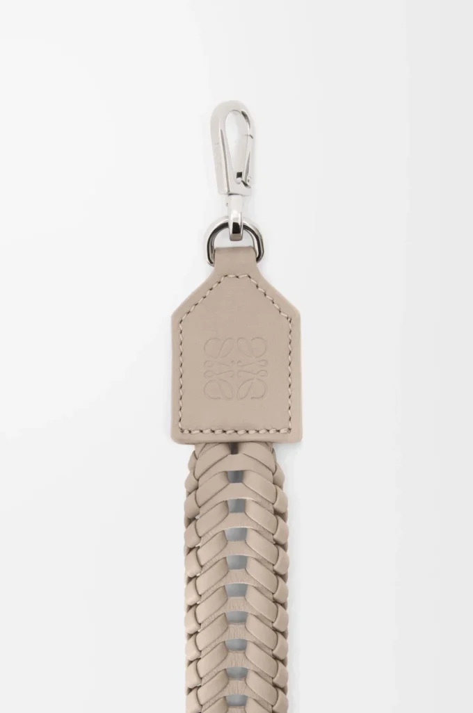 Bracelet tissé en cuir de veau Argile