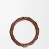 Bracelet tissé en laiton et cuir de veau classique Tan