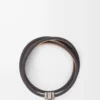 Bracelet torsadé Anagram Bombé en cuir de veau ardoise Bracelet torsadé Anagram Bombé en cuir de veau ardoise