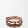 Bracelet torsadé Anagram Bombé en cuir de veau Cocoa