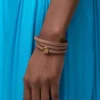 Bracelet torsadé Anagram Bombé en cuir de veau Cocoa