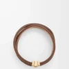 Bracelet torsadé Anagram Bombé en cuir de veau Cocoa