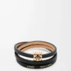 Bracelet torsadé Anagram Bombé en cuir de veau noir
