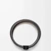 Bracelet torsadé Anagram Bombé en cuir de veau noir