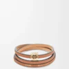 Bracelet torsadé en cuir de veau Tan Bracelet torsadé en cuir de veau Tan