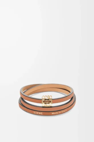 Bracelet torsadé en cuir de veau Tan