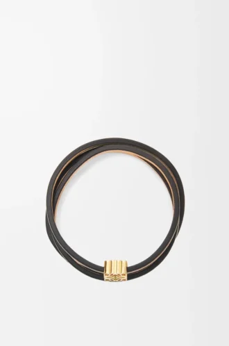 Bracelet torsadé en cuir de veau Tan