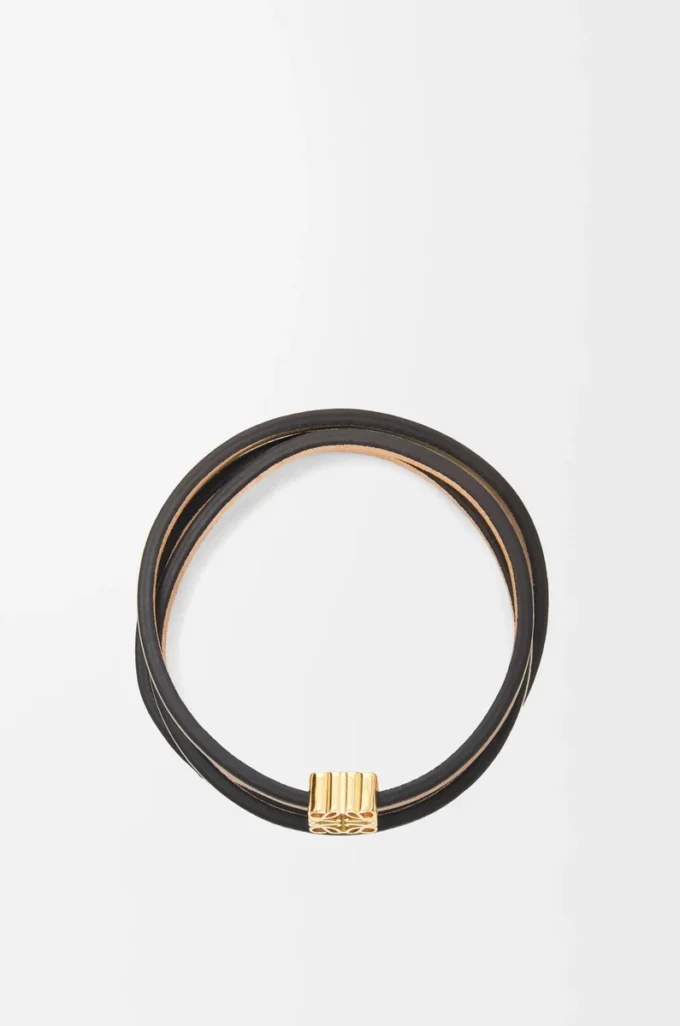 Bracelet torsadé en cuir de veau Tan Bracelet torsadé en cuir de veau Tan