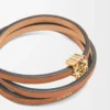 Bracelet torsadé en cuir de veau Tan Bracelet torsadé en cuir de veau Tan