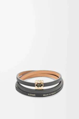 Bracelet Twist en cuir de veau noir