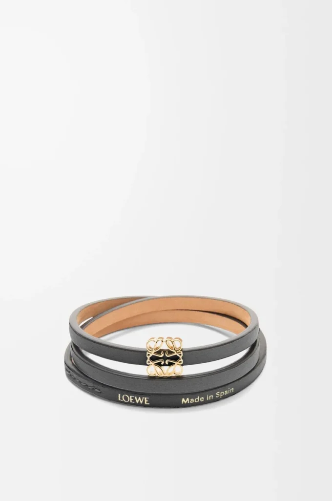 Bracelet Twist en cuir de veau noir Bracelet Twist en cuir de veau noir