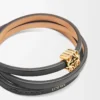 Bracelet Twist en cuir de veau noir Bracelet Twist en cuir de veau noir