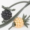 Breloque Berry en cuir de veau classique noir/vert