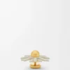 Broche fleur en cuir de veau Blanc