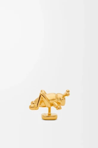 Broche sauterelle en laiton doré