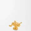Broche sauterelle en laiton doré