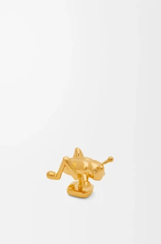 Broche sauterelle en laiton doré