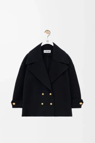 Caban en laine bleu nuit