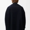 Caban en laine bleu nuit