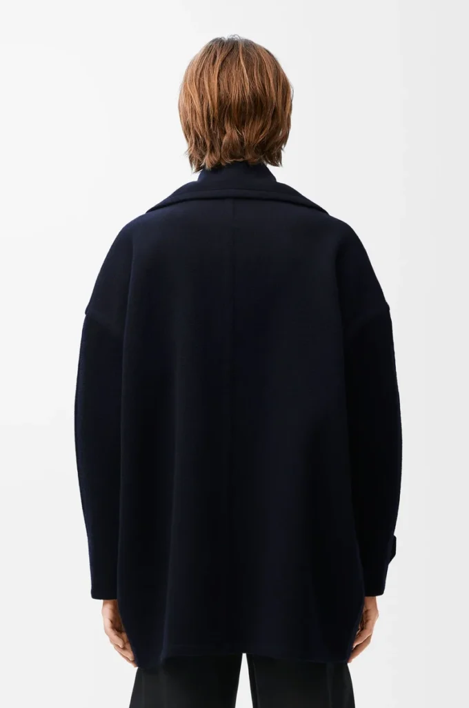 Caban en laine bleu nuit