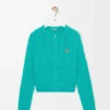 Cardigan en coton turquoise