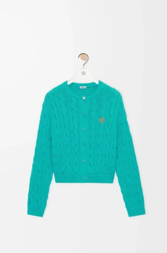 Cardigan en coton turquoise