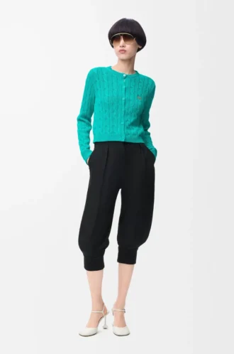 Cardigan en coton turquoise