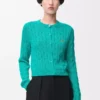 Cardigan en coton turquoise