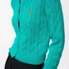 Cardigan en coton turquoise
