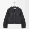 Cardigan en cuir d’agneau nappa noir Cardigan en cuir d’agneau nappa noir