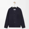 Cardigan en laine et cachemire Bleu marine/Gris