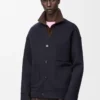 Cardigan en laine et cachemire Bleu marine/Gris