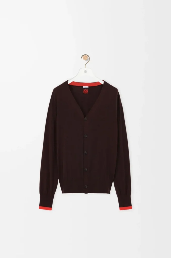 Cardigan en laine Marron/Orange