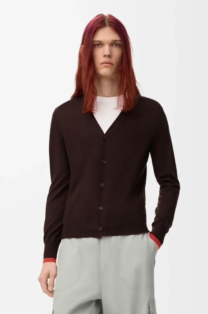 Cardigan en laine Marron/Orange