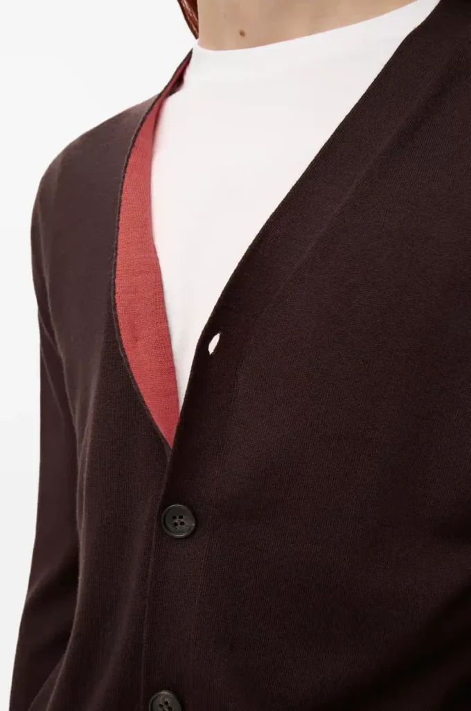 Cardigan en laine Marron/Orange