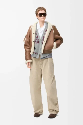 Cardigan en laine mélangée Gris clair/Multicolore
