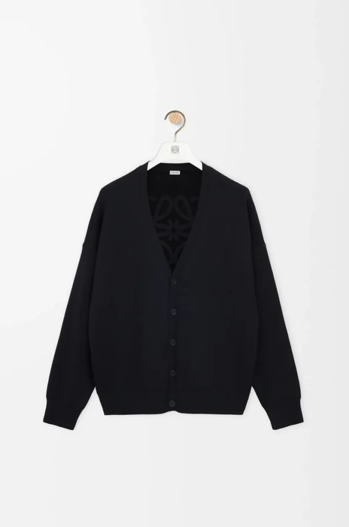 Cardigan en laine mélangée noir