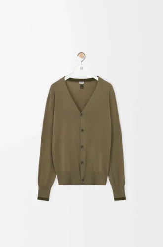 Cardigan en laine vert/vert kaki