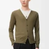 Cardigan en laine vert/vert kaki