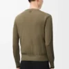Cardigan en laine vert/vert kaki