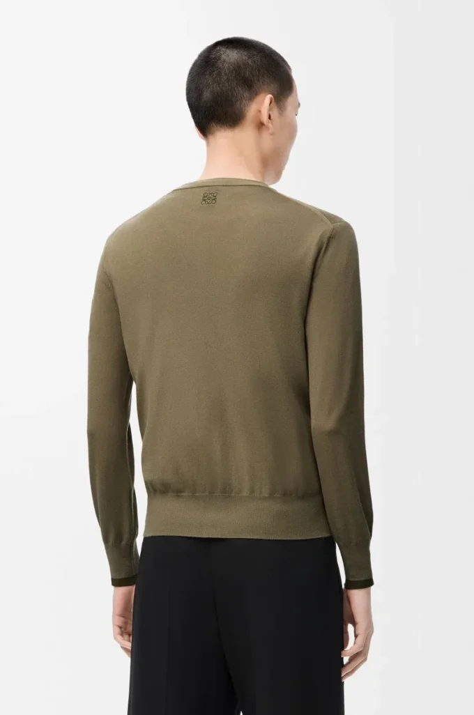 Cardigan en laine vert/vert kaki