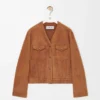 Cardigan en peau lainée couleur caramel Cardigan en peau lainée couleur caramel