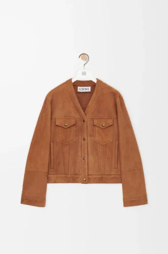 Cardigan en peau lainée couleur caramel