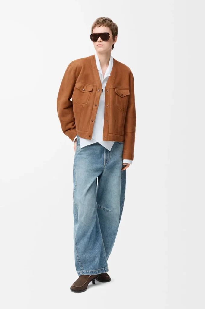 Cardigan en peau lainée couleur caramel Cardigan en peau lainée couleur caramel
