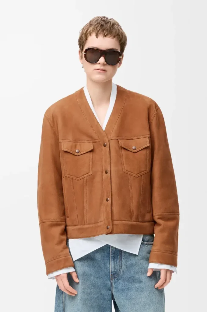 Cardigan en peau lainée couleur caramel Cardigan en peau lainée couleur caramel